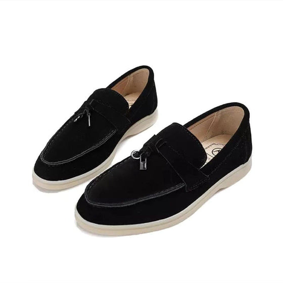 Dames Suède Loafers Instappers Elegante Instappers