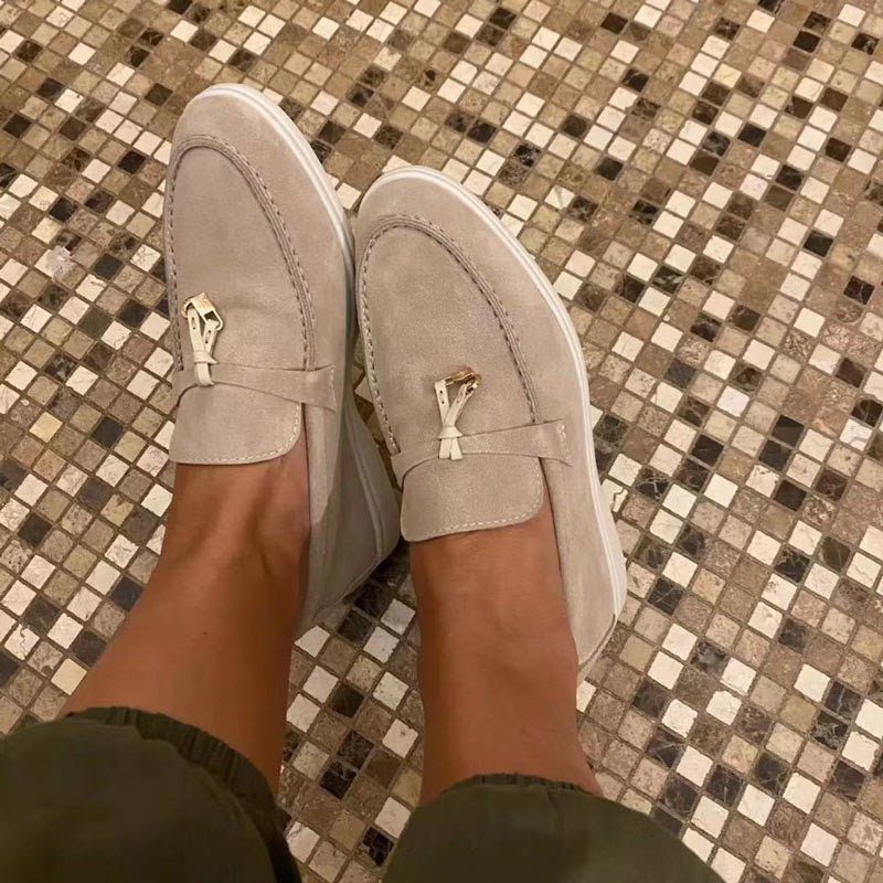 Dames Suède Loafers Instappers Elegante Instappers